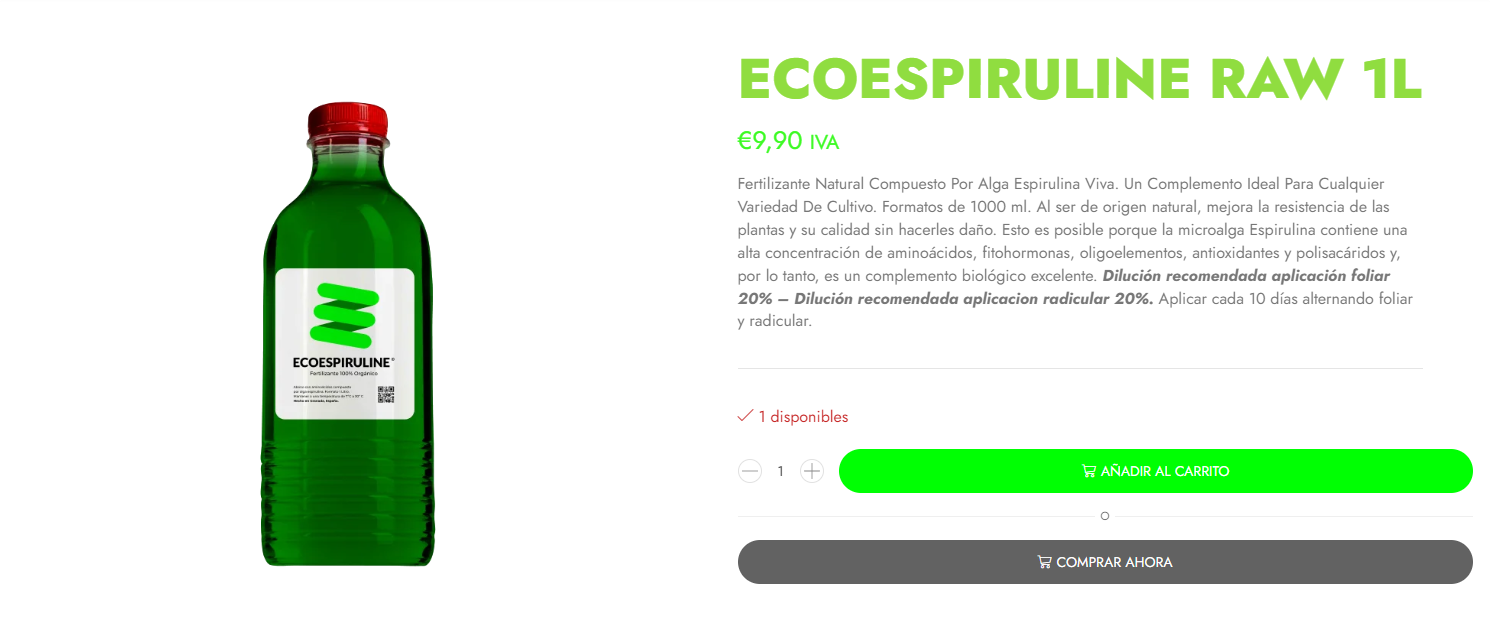 Espiruline Raw 1 litro